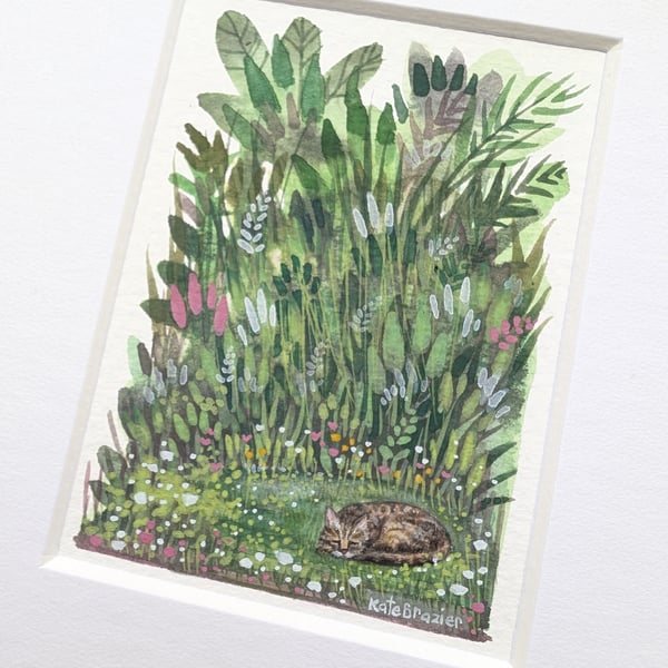 Daisy - Original miniature. A5 Mounted. Mixed Media