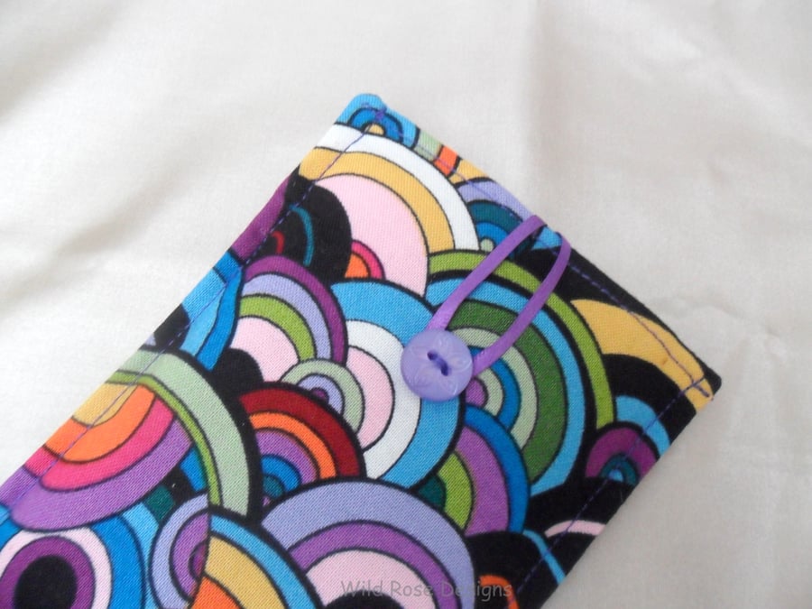 Glasses case in a multi- coloured bubble print