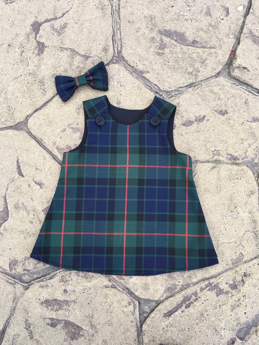Gunn Tartan Pinafore Dress and Hair Bow