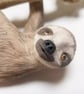 Handmade Ceramic Sloth Sculpture; Hanging Clay Animal Art - Image 2