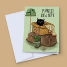Purrfect New Home Card - Black Cat Housewarming Card