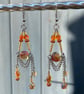 Tasha - Orange Star & Planet Earrings 