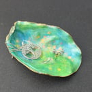 Hand Decorated Oyster Shell Trinket Dish