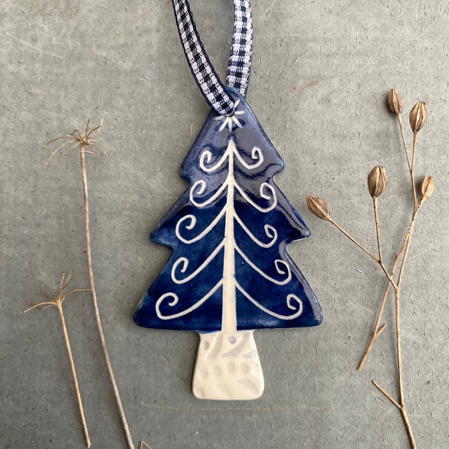 Ceramic Christmas Tree Decoration .