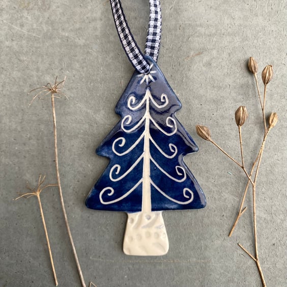 Ceramic Christmas Tree Decoration .
