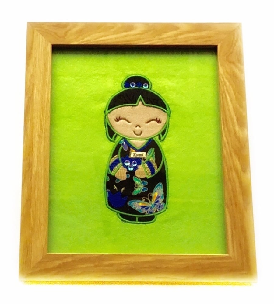 Final Reduction - Sale Item - Embroidered Japanese Doll picture - Kumi 