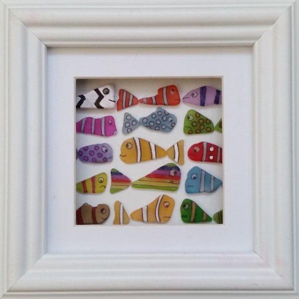 Colourful Sea Glass Fish, Sea Glass Art, Stained Glass, Mosaics, Cornish Gifts,