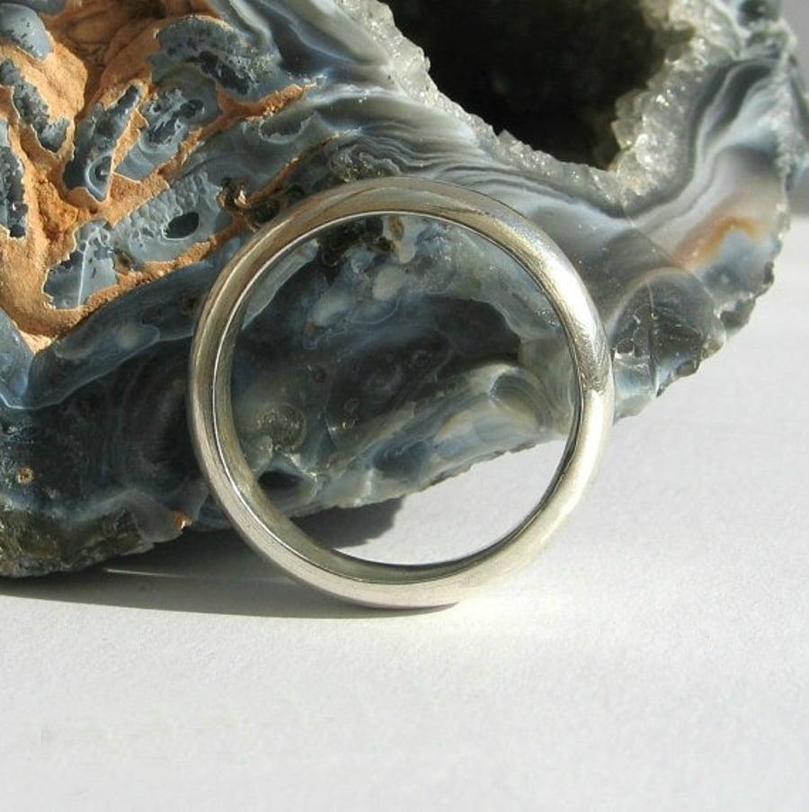Silver Ring, Plain Sterling Silver Band, Hers or His, Any Size to Order.