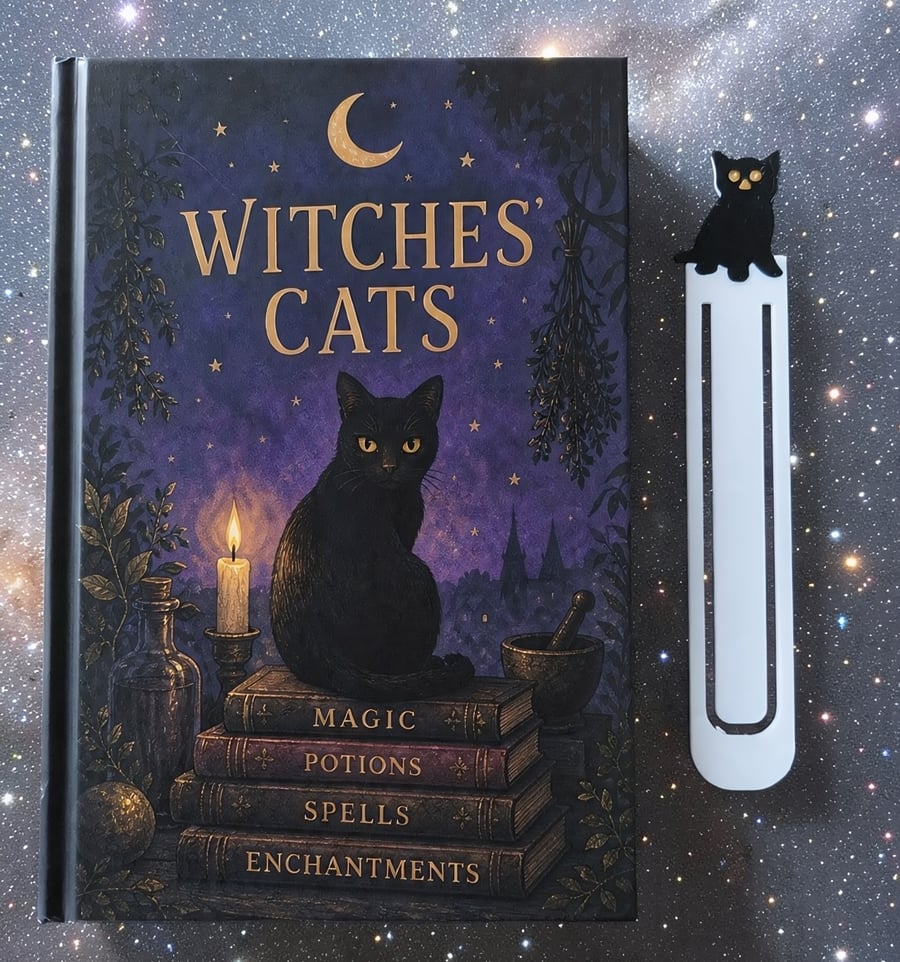 Witches Black Cat Bookmark Idea Small Gift For Halloween 