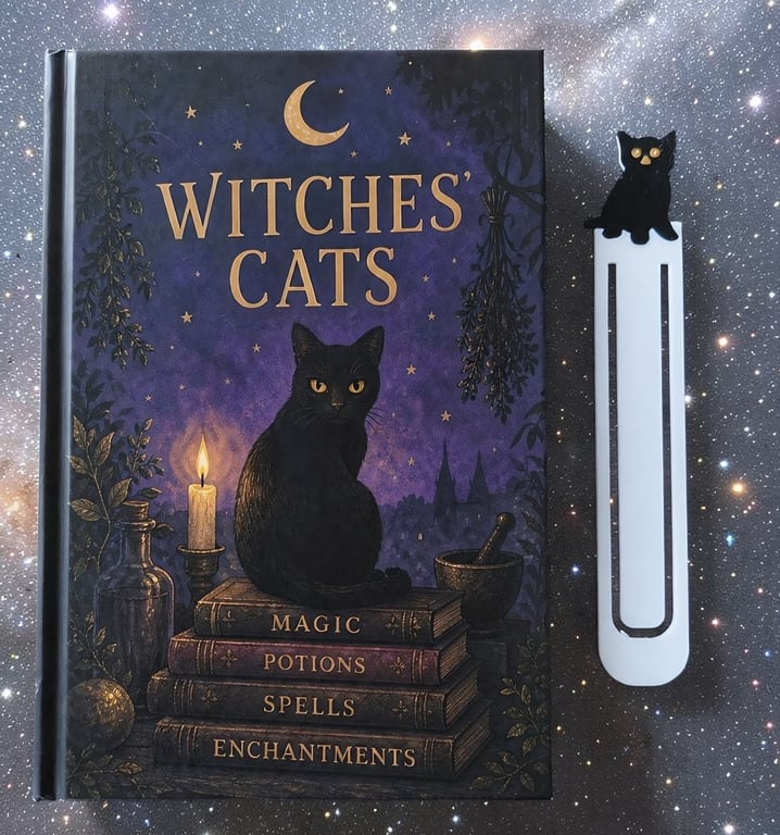 Witches Black Cat Bookmark Idea Small Gift For Halloween 