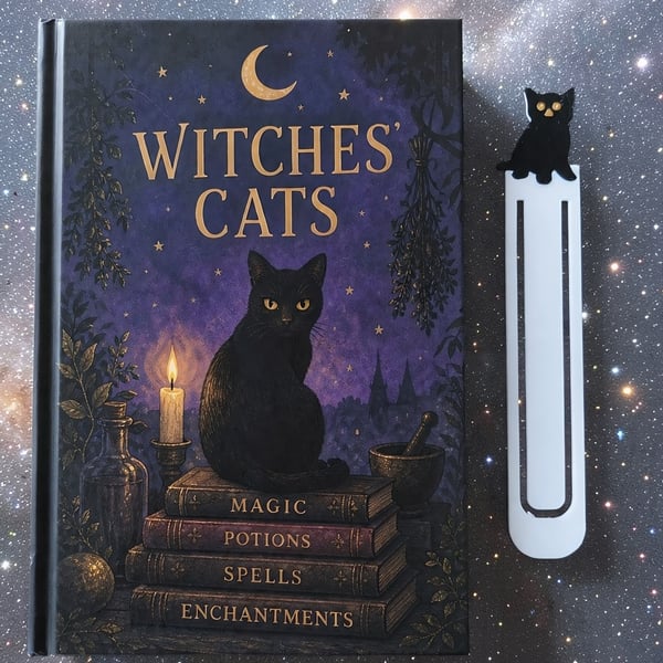 Witches Black Cat Bookmark Idea Small Gift For Halloween 