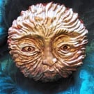 Golden Sun Face Carving Wall Art