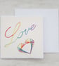 Love Rainbow Heart Card, Hand Stitched Keepsake Card  - Image 4