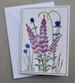 Wild Foxgloves Blank Greetings card - Hand Drawn and Painted in Watercolour - Image 1