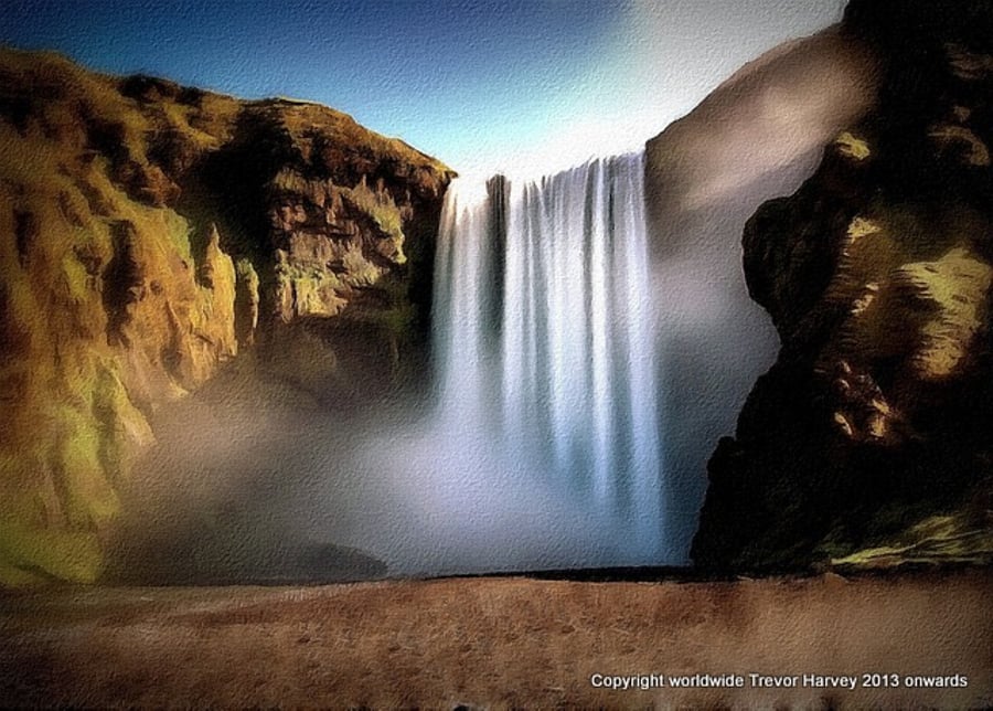 ACEO Exclusive Collector Art Print - Waterfall