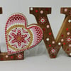 Dot Mandala Wooden Heart Love Plaque