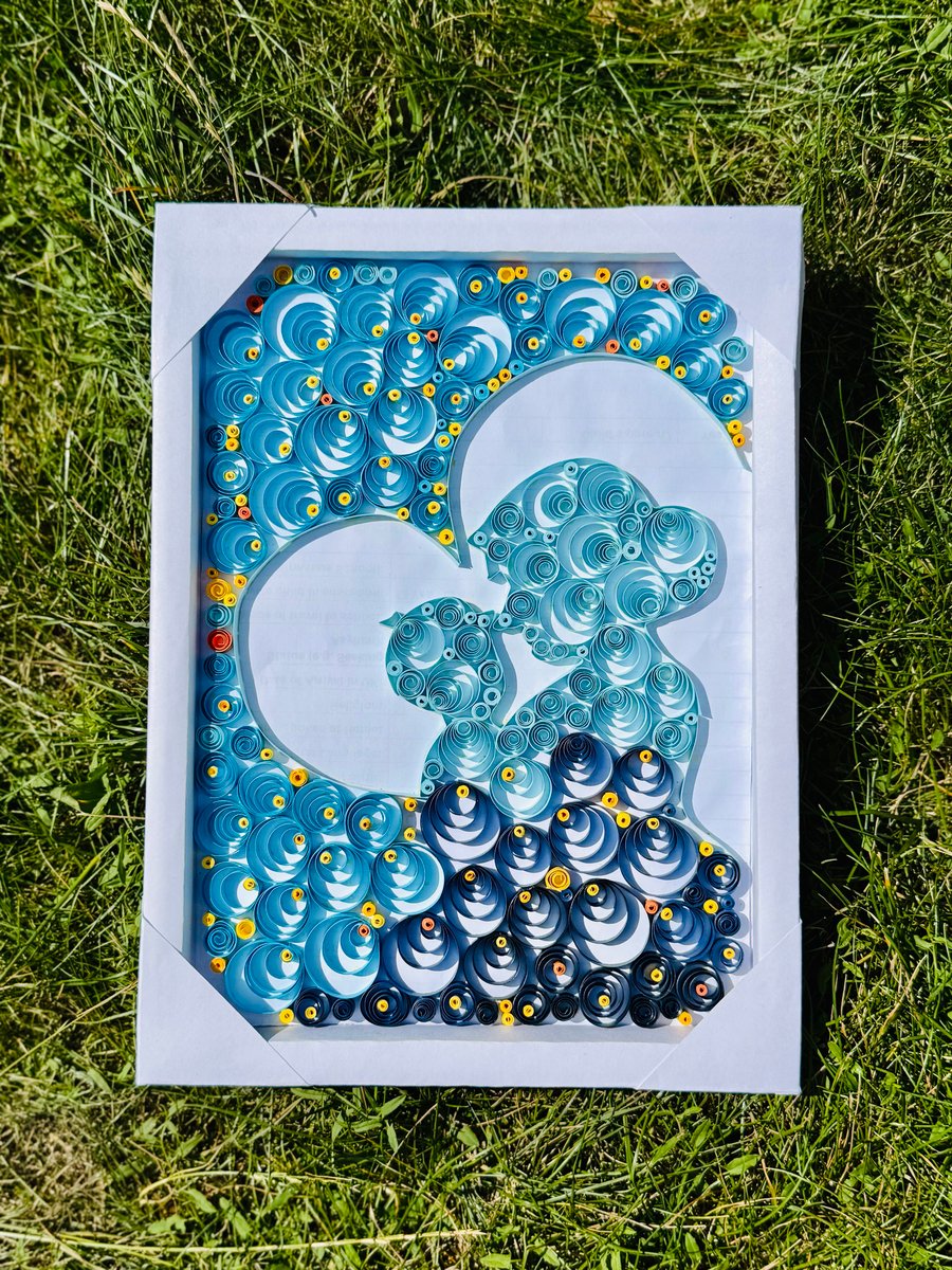 Mom and Son Quilling Wall Art - Unique Paper Art