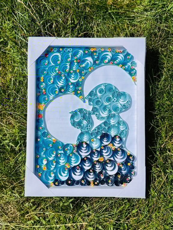 Mom and Son Quilling Wall Art - Unique Paper Art