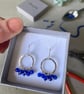 Sapphire Gemstone Super Disco Ruffle Silver Circle Earrings - Image 2