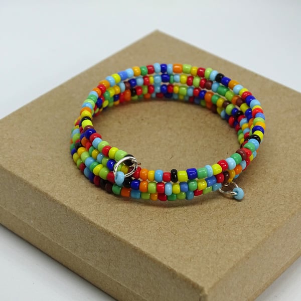Multi Coloured Memory Wire Bracelet