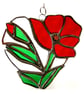 Poppy Heart Suncatcher Stained Glass Flower  - Image 7