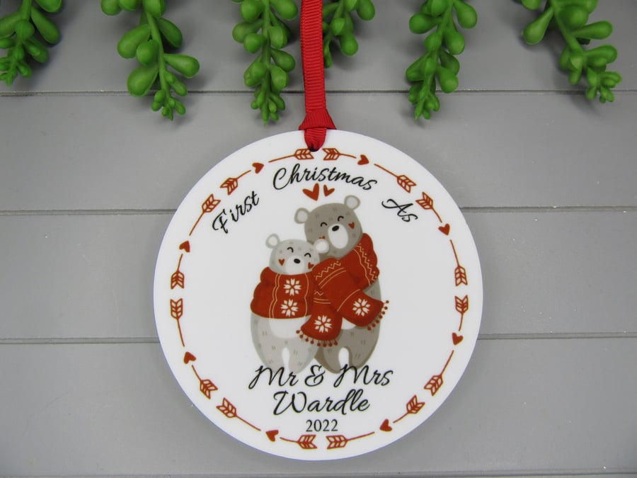 Personalised First Christmas As Mr and Mrs 2024, Christmas Gift For Newlyweds