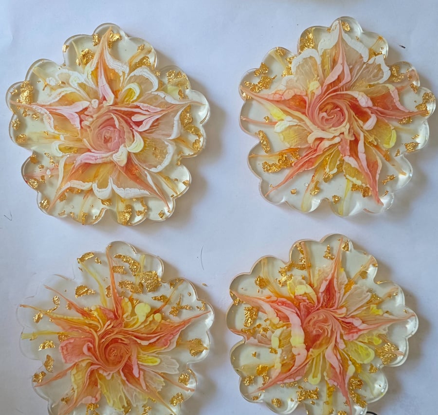Flower Bloom Coaster set of 4