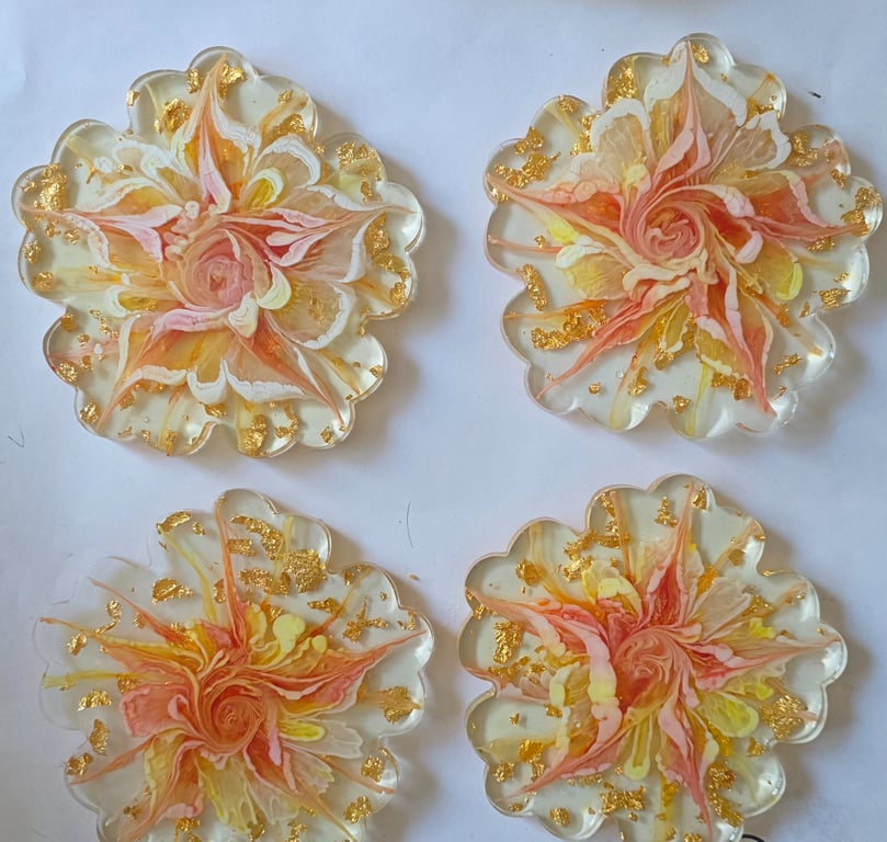 Flower Bloom Coaster set of 4