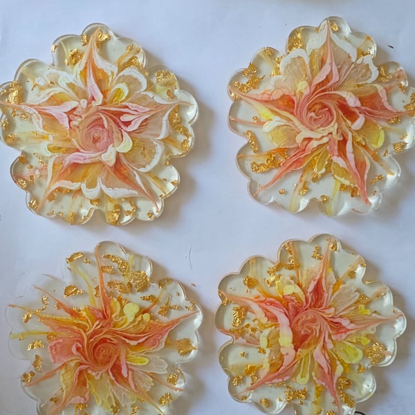 Flower Bloom Coaster set of 4