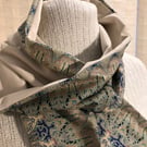 Liberty of London Print Long Scarf.Cotton Tana Lawn and Velvet  