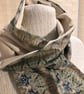 Liberty of London Print Long Scarf.Cotton Tana Lawn and Velvet  