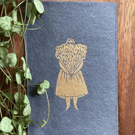 Flower Lady Lino Print