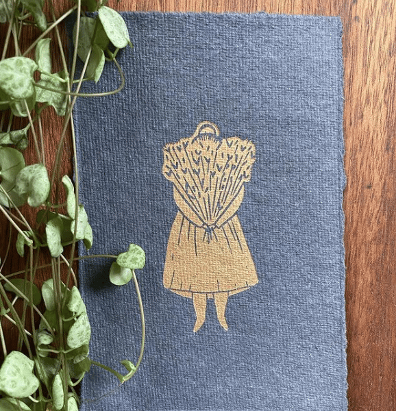 Flower Lady Lino Print