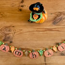 Handmade Samhain Pumpkin Clay Garland