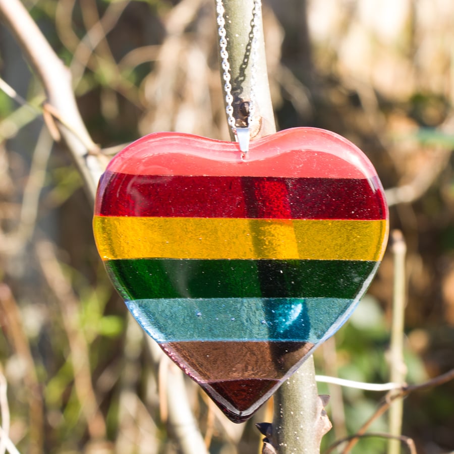 Rainbow Heart Hanger - 3033