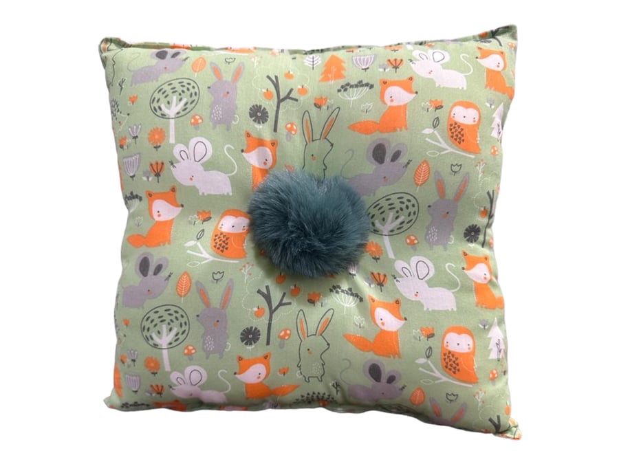 Children’s Woodland Cuties PomPom Cushion