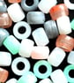 100pcs special designed big hole 9x6mm patterned acrylic pony beads in various c