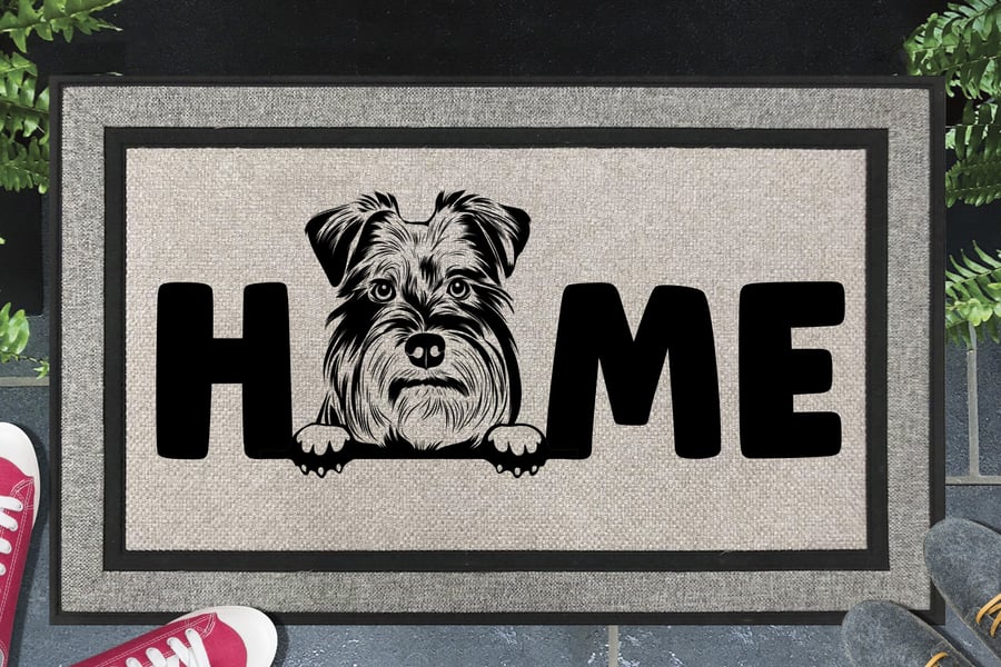 Miniature Schnauzer Home Door Mat No.1 - All Weather Welcome Mat - 45x70cm 
