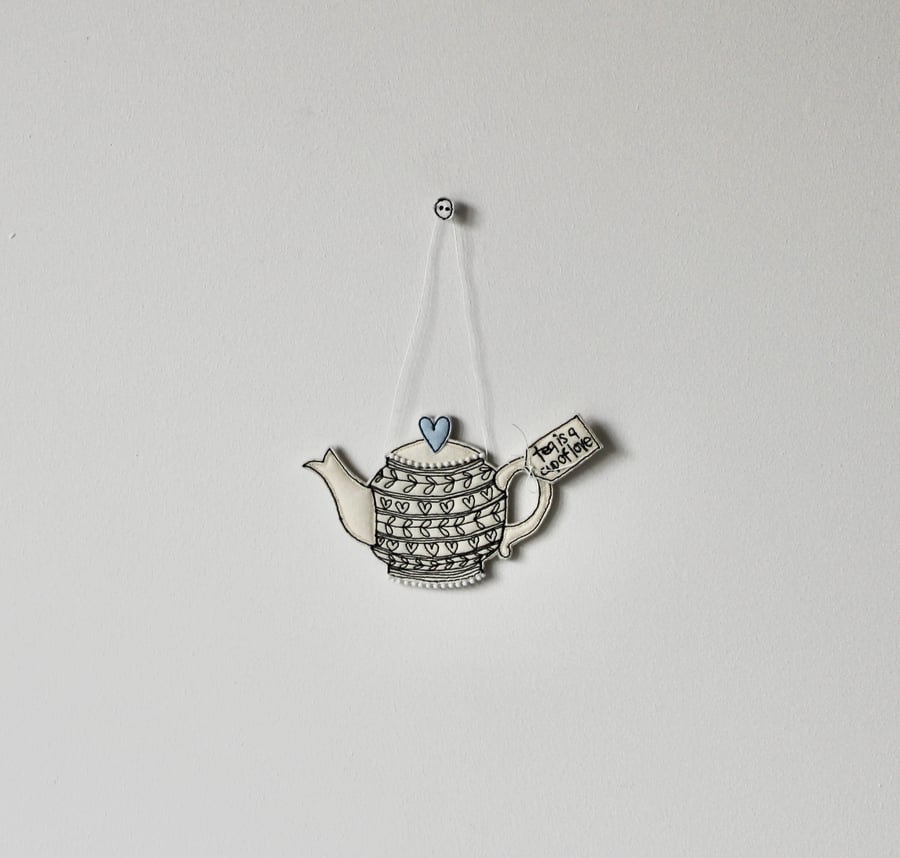 Smaller 'Tea is a Cup of Love' - Hanging Decoration