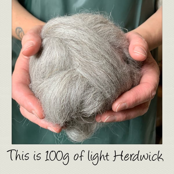 Wool tops Light Grey Herdwick roving suitable for Needle Felt 50g