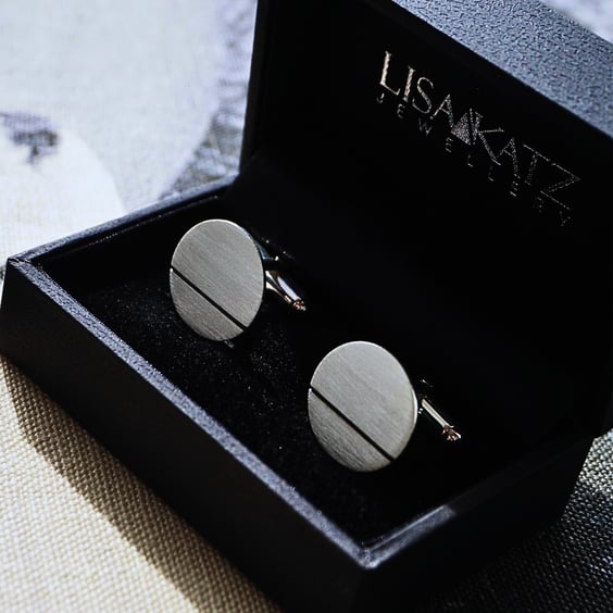 Cufflinks for Him - Mens Gift - Groom Cuff links - Circle 18mm Cufflnk Gifts