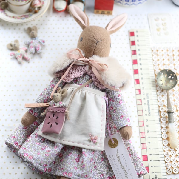 New Petite size Heirloom Bunny - Liberty Eloise Pink