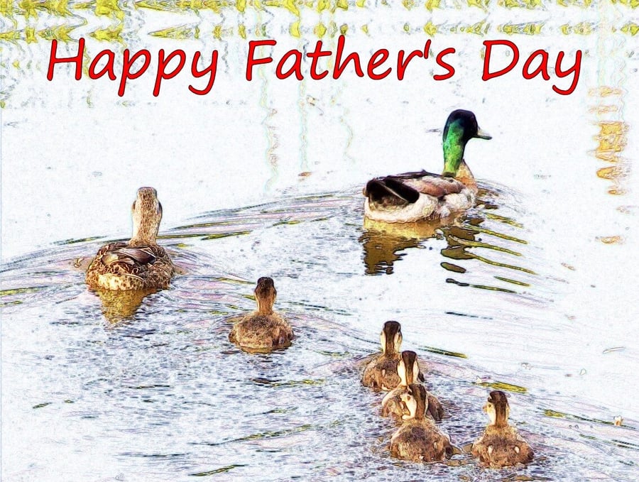 Father's Day Card Duck Family 