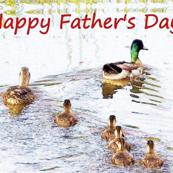 Father's Day Card Duck Family 