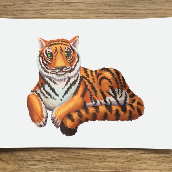 A6 Tiger Post Card (White Background)