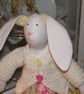 Shabby Chic Handmade Bunny Rabbit in Tilda Fabric - Image 2