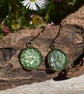 Hypoallergenic Real Pressed Flower Resin Earrings, Titanium Ear Hooks, Green - Image 7
