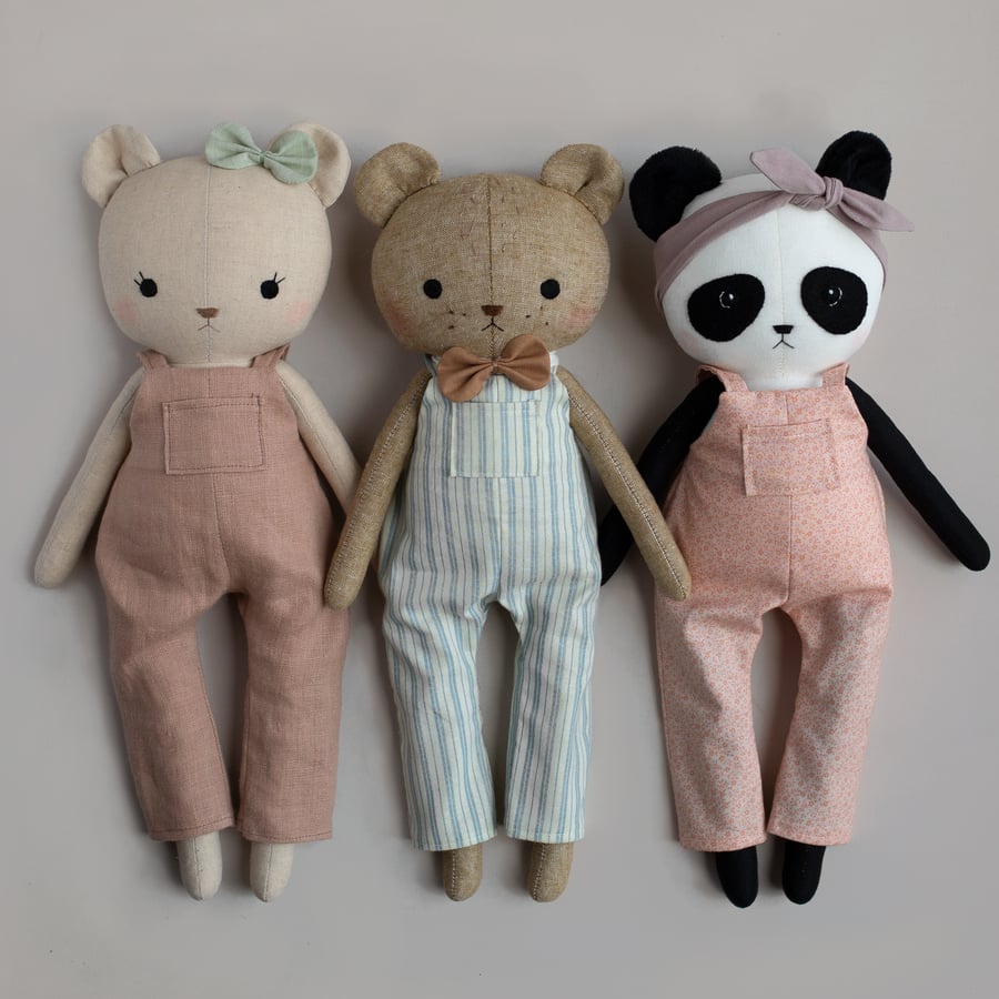 2-in-1 Bear and panda PDF sewing pattern and tutorial