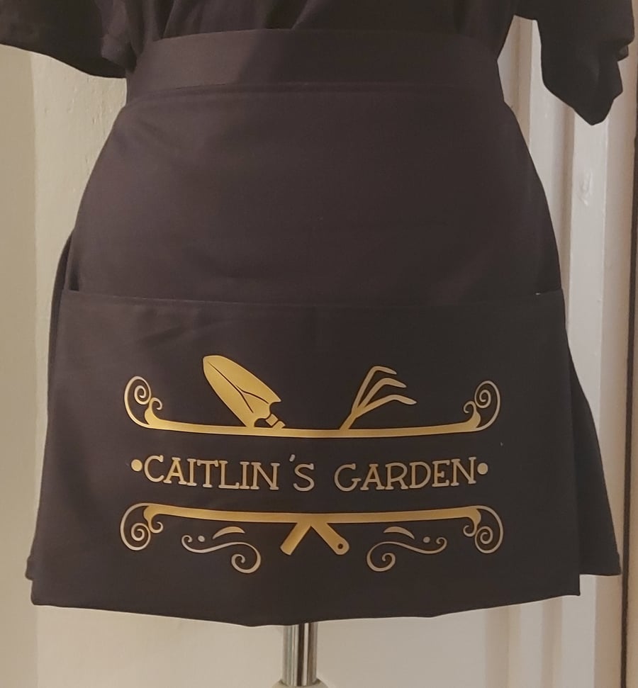 Personalised Gardening Apron handmade fabric apron 2 pockets great present Mothe