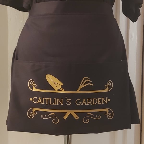 Personalised Gardening Apron handmade fabric apron 2 pockets great present Mothe